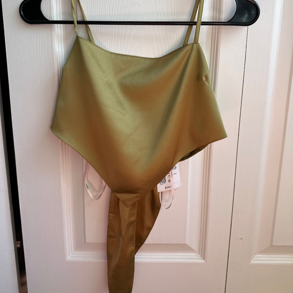 Olive handkerchief silk crop